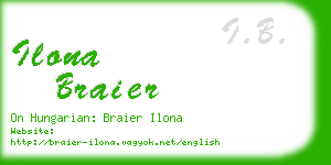 ilona braier business card